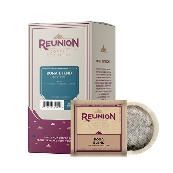 Reunion Coffee Roasters Kona Blend, Soft Coffee Pods, PK96 PK RI8012 - main